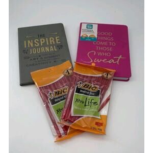 New Years Resolution ,Wellness Journals And Bic Pens, Gift Set